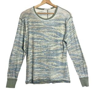 Free People We the Free Arielle Printed Knit Camo Tiger T-Shirt Top XS OB1024625